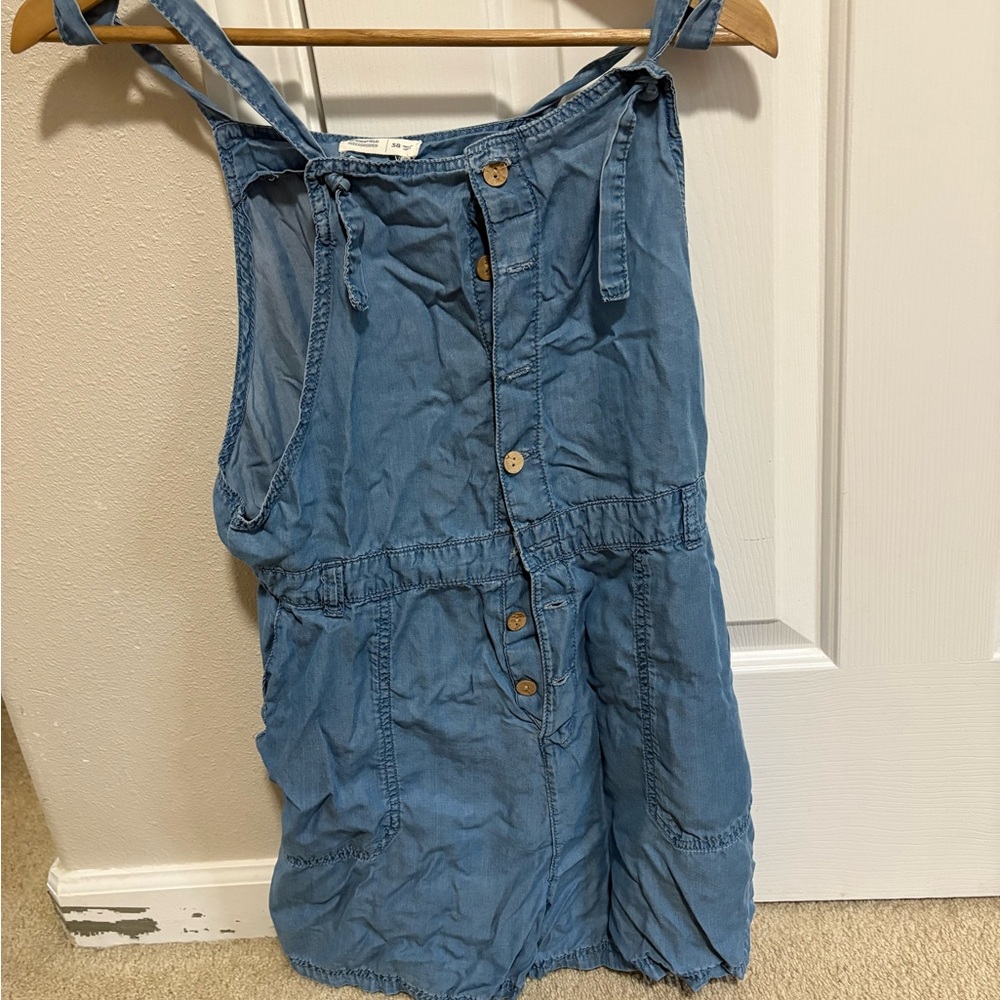 Blue Button-Up Denim Dress